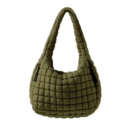 Puffer Quilted Shoulder Bag for Women Padding Shoulder Bag Puffy Hobo Bag Trendy Tote Bag 2024