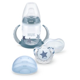 NUK Limited Edition Boy Gift Set - Blue - Training Bottle and Pacifier - 6-18 Months