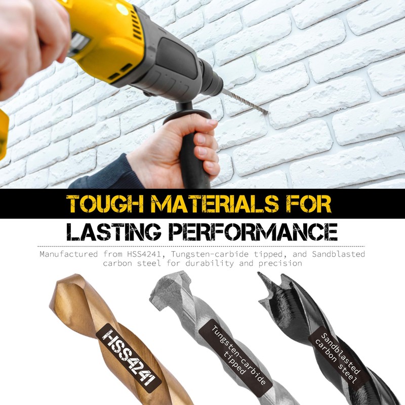 Hi-Spec Drill Bit Set: Multi Steel Drill Bits and Screw