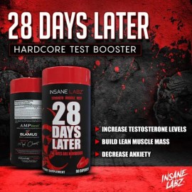 28 Days Later Insane Labz 90 Caps Precursor Testosterona Sin sabor                                                                                    