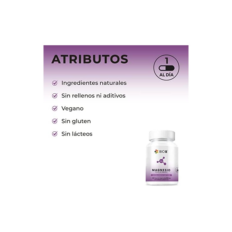 BIO B Magnesio 60 cápsulas veganas