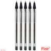 5 x 1.0mm FLAIR FX Dark BLACK Ballpoint Pens Smooth