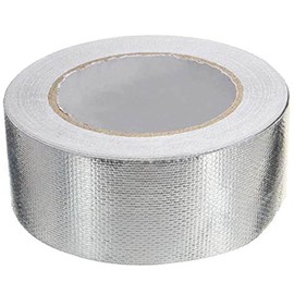 XZRDINGJIE Glass Fibre Aluminium Foil Adhesive Tape, Duct Insulation Tape High Temperature Heavy Duty Metal Tape Reinforced Aluminum Foil Tape Waterproof Tape (2.36inch x 82ft)