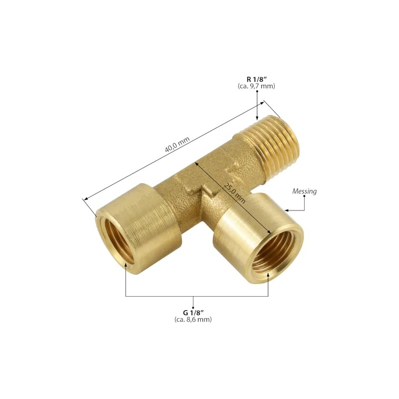 Fittingteile - T-Piece Internal/Female Thread Compressed Air Water Sanitary Fittings