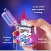 NIVEK Cool Transparent Cute Lighter, Pink Red Flame Lighter, Refillable