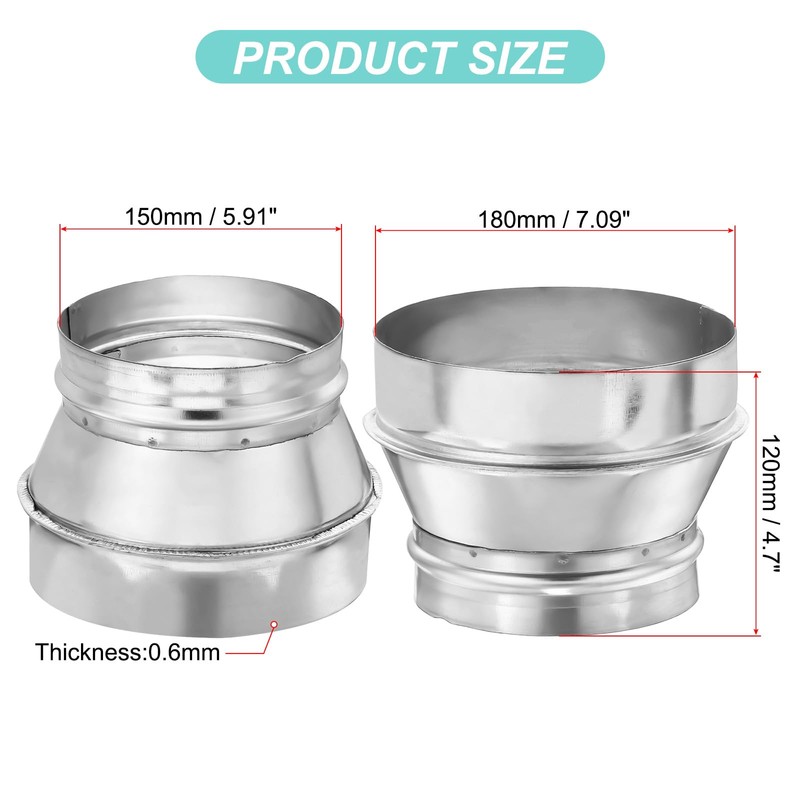 PATIKIL 7 to 6 Duct Reducer, 7 to 6 Inch