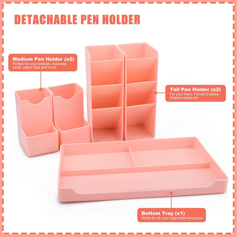 TWBEST Desk Organiser, Pack of 5 Free Combinable Pen Box