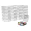 Pack of 20 Small Transparent Plastic Storage Box, Transparent Square