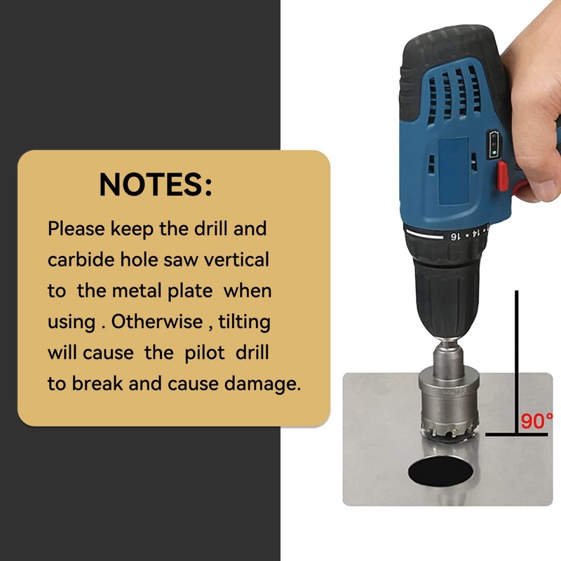 CENYB 2-5/16" (59mm) Tungsten Carbide Tipped Hole Saw with 2Pcs