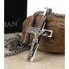 HZMAN Men's Stainless Steel Cross Crucifix Bible Prayer Pendant Necklace