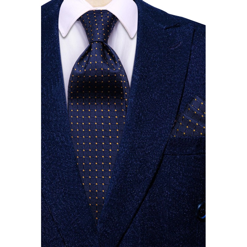 Dubulle Mens Red White Dots Striped Tie WOVEN Necktie for