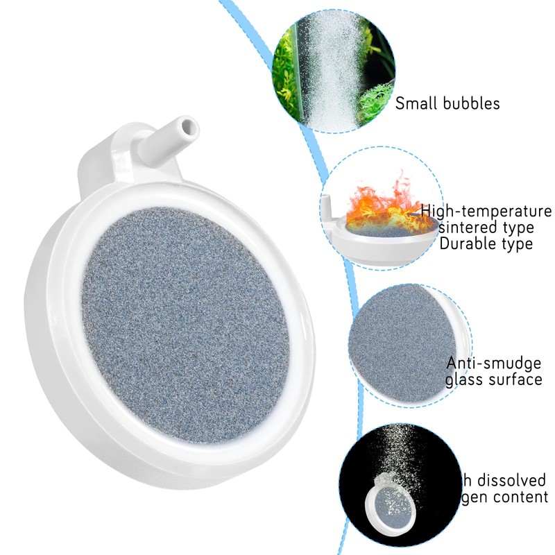 Qulkws Fish Tank Bubbler 2 Inch Fish Tank Air Stone