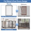Metal Free Standing Dog Gate with Cat Door for Indoor/Outdoor,80"