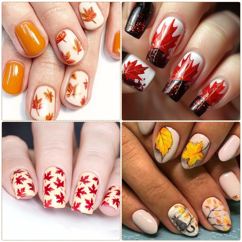 IDDFEVE Embossed Fall Nail Art Stickers, 5D Thanksgiving Day Nail