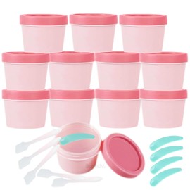 12 Pack Containers for Toiletries, 100ml/3.4oz Plastic Cream Jars Wide-mouth Cosmetic Pot Jars with Lids Leak Proof Travel Size Storage Containers for Makeup & DIY Crafts