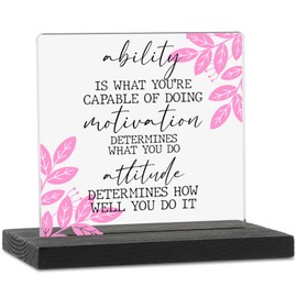 YODOCAMP Inspirational Office Desk Decor Sign, Motivational Positive Acrylic Plaque, Encouraging Workplace Gift for Coworker Boss Employee Team Appreciation Signs Work Desk Plaque TZU76