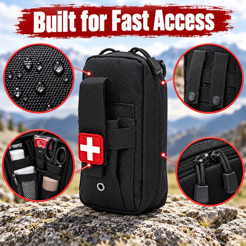 Tactical First Aid Pouch for Outdoor Gear Storage – Durable