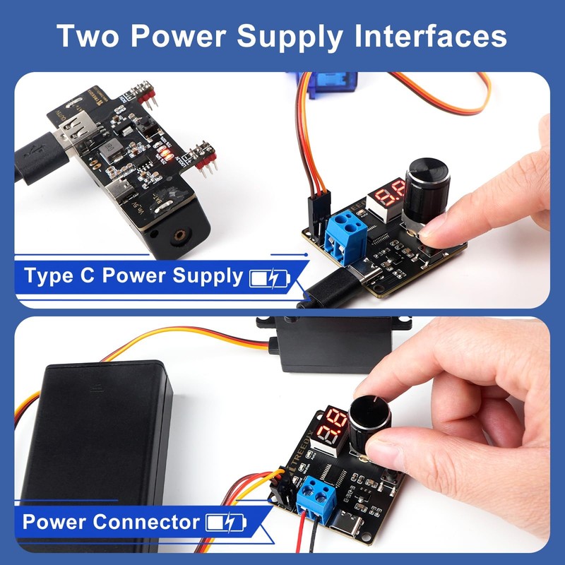 Treedix 2pcs Digital RC Servo Tester Servo Motors with Over-Current