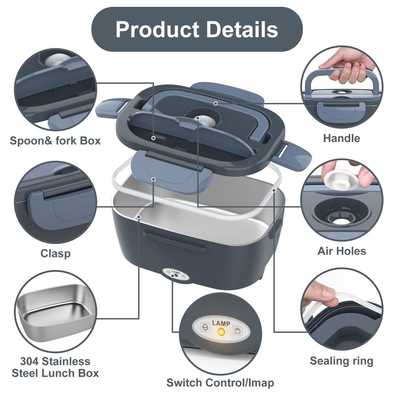 Electric Lunch Box Food Heater, 3 in 1 Ultra Quick