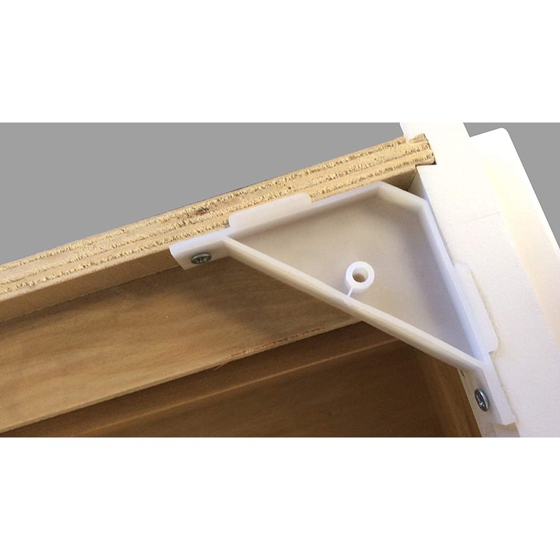 Berta (100 Pieces) 90 Degree Cabinet Triangle Bracket Plastic White