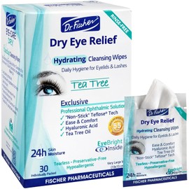 Dr. Fischer Daily hygienic & hydrating eyelid wipes- Complementary aid for dry eye syndrome & cleanse the eye area of ocular secretions. Moisture enriched to effectively clean & moisturize (30 Wipes)