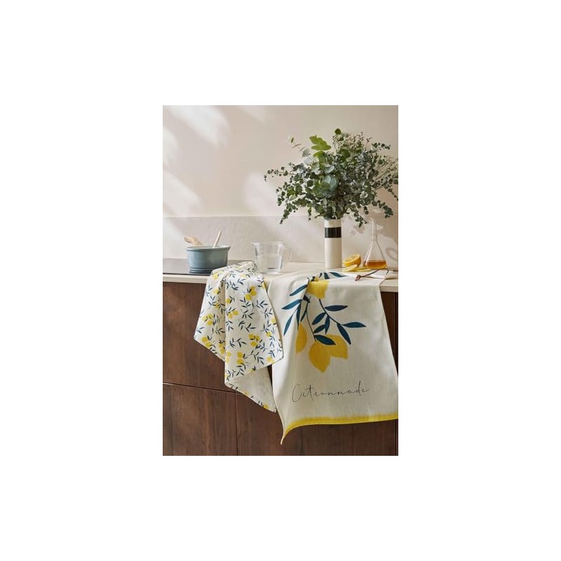 Coucke Tea Towel Printed Mestis Lemon 50 x 75 cm