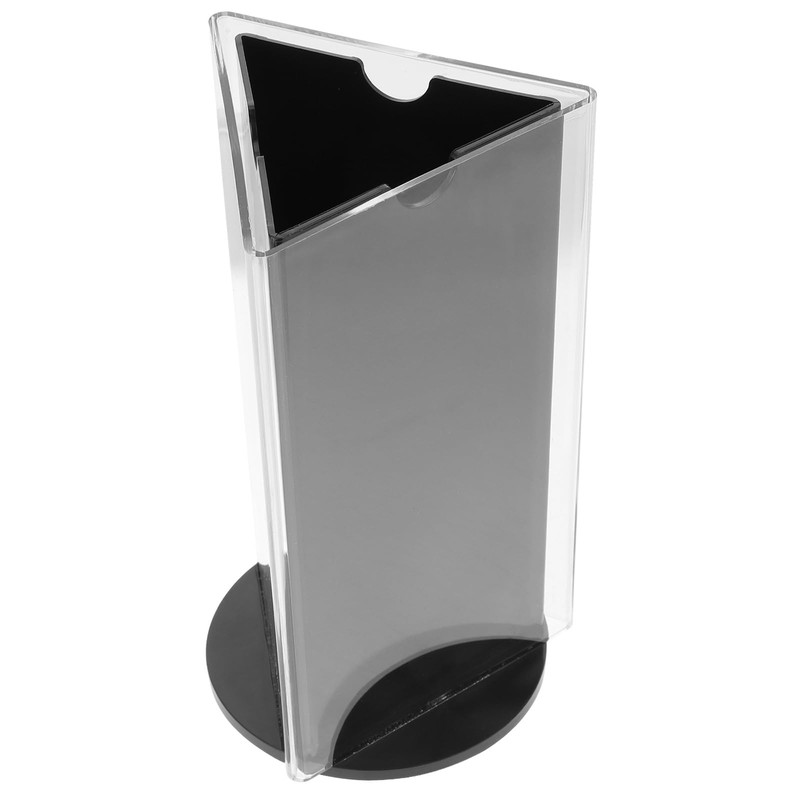 Acrylic Sign Holder Rotatable 3-Sided Restaurants Menu Display Stand Tabletop