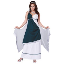 California Costumes Women's Roman Beauty Goddess Queen Long Dress, Teal/White, X-Small