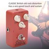 Distortion Pedal Dark Red Metal Classic British Rock Monoblock Guitar