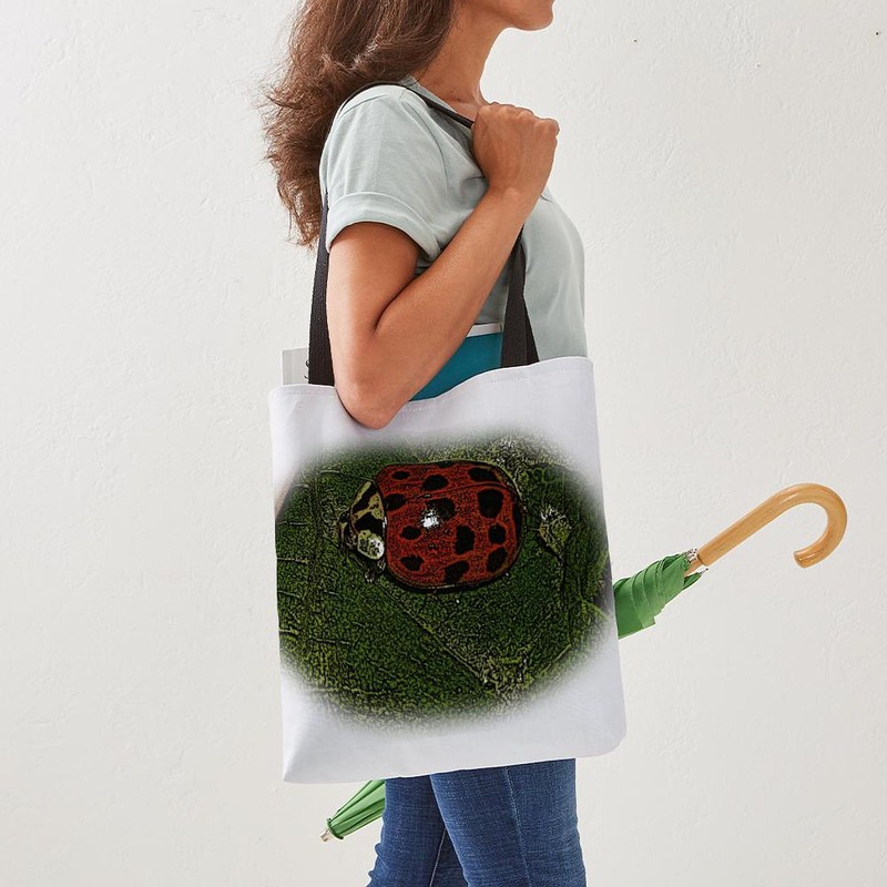 CafePress Ladybug Polyester Tote Bag 16"x16"