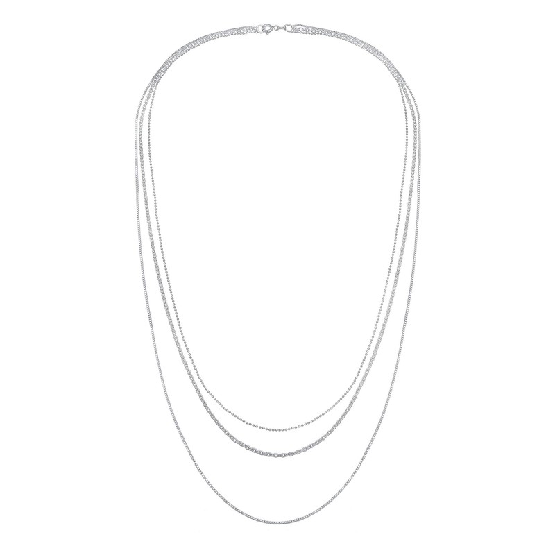 Elli Women's Layer Look Basic Trend Blogger Necklace in 925
