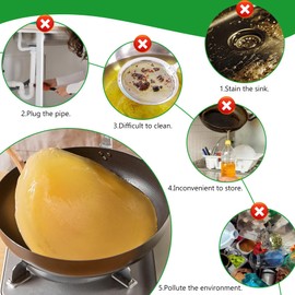 Cooking Oil Solidifier Powder 340g - Plant-Based Frying Away Oil Disposal - Vegetable Oil for Clean up Kitchen Oil Stains - Fast Solidifies Waste Oil