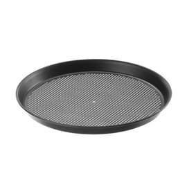 HENDI Perforiertes Pizzablech, Backblech, Pizza Pfanne, Ideal für gleichmäßiges Pizza-Backen, ø260x(H)25mm, Kohlenstoffstahl