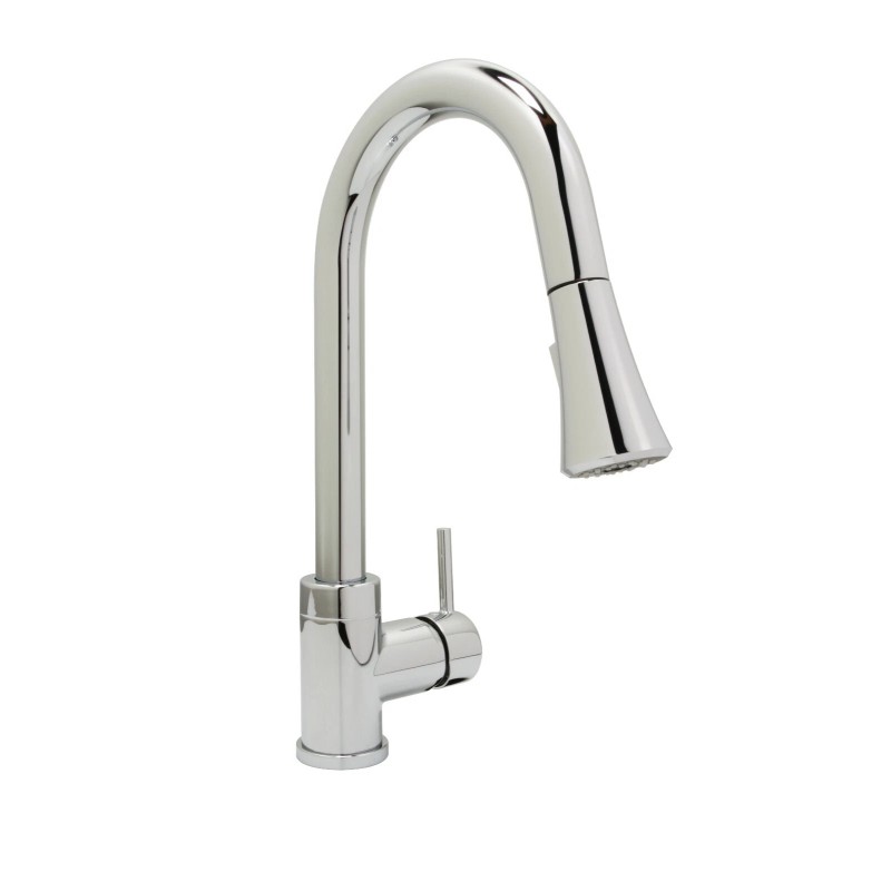 Huntington Brass Pull-Down Kitchen Faucet in a Polished Chrome Finish