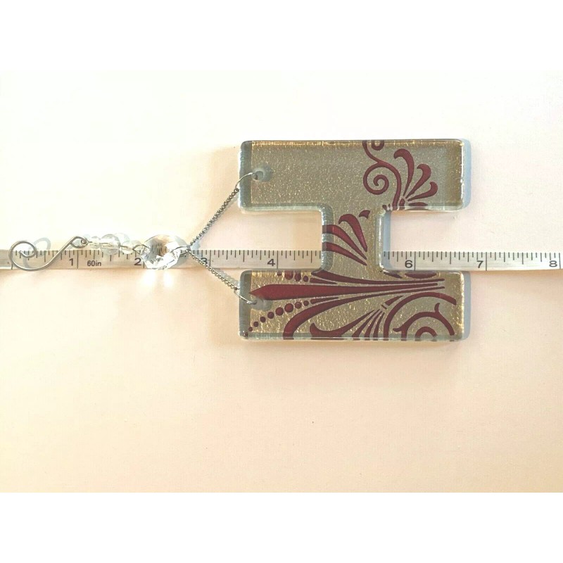 Grasslands Road Decorative Glass Initial Monogram Ornament Letter "H" Silver