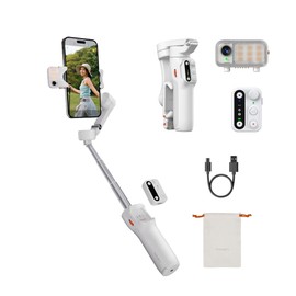 Hohem iSteady V3 Gimbal Stabilisator, Magnetische KI -Verfolgung, abnehmbare Fernbedienung, 3 -Achsen -Smartphone -Gimbal mit integriertem Teleskopstab und Stativ, Perfekt für Content Creators (weiß)