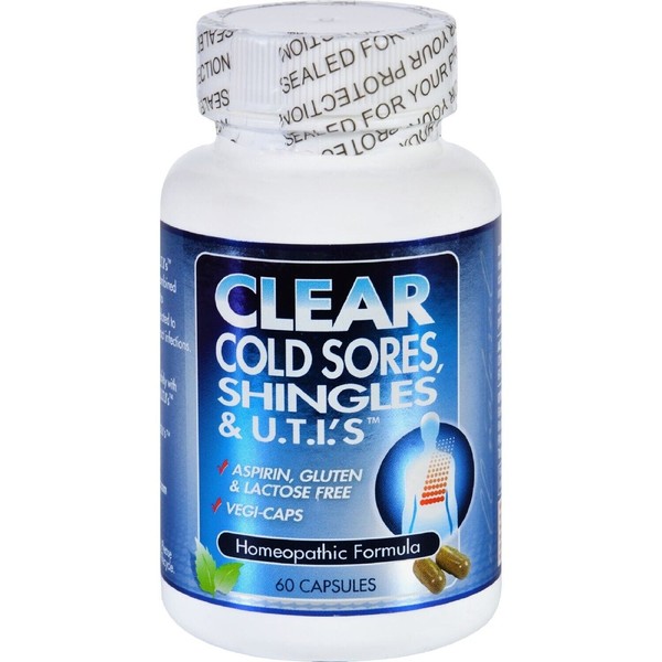 Clear Cold Sores, Shingles and UTI's 60 Caps by Clear