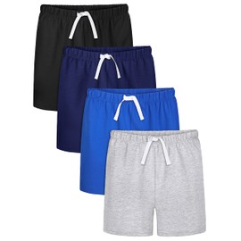 Resinta 4 Pack Toddler Boy Cotton Shorts - Boys Casual Pull-on Soft Baby Boy Shorts for Summer