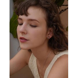 S.Leaf Sterling Silver Cat Earrings Moon Earrings Cat Stuff for Cat Lovers Jewelry for Women Birthday Gifts for Women (Black)