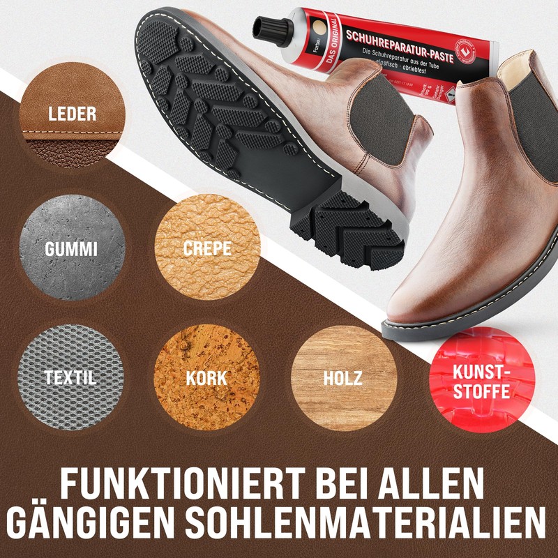 Langlauf Schuhbedarf Repair Paste Shoes and Shoe Soles, Shoe Repair