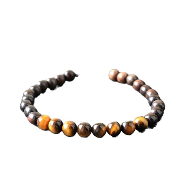 LKBEADS tiger's eye round smooth 8mm multi color beads adjustable