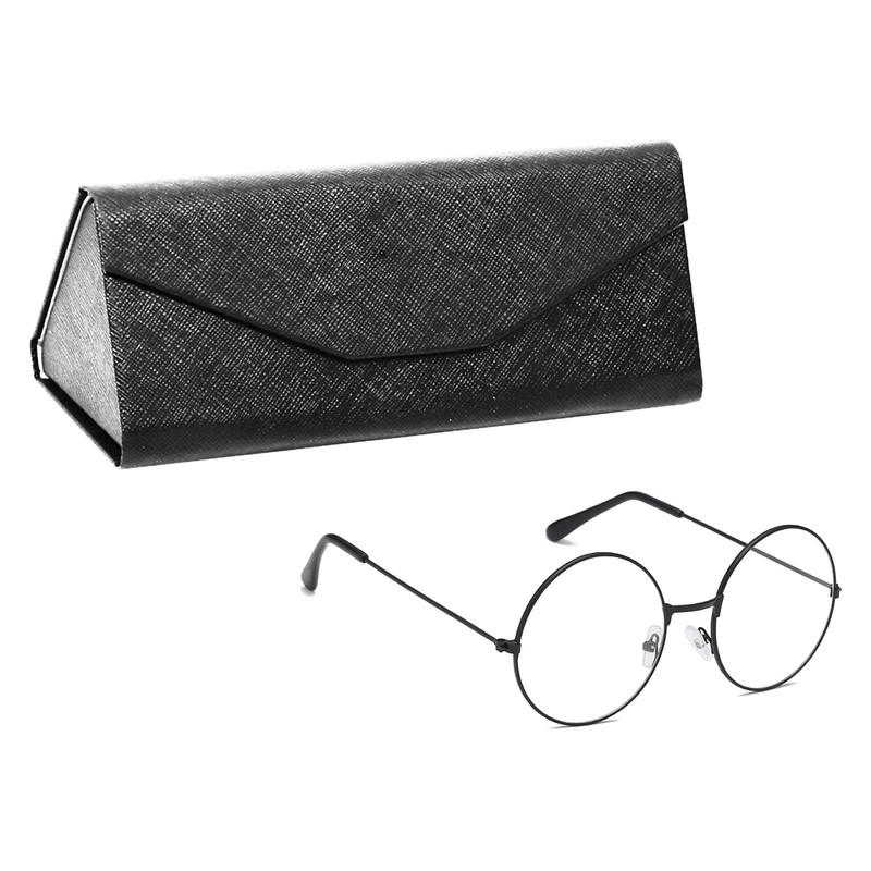 SOHUPAC Foldable Glasses Case With Clean Cloth, PU Portable Sunglasses