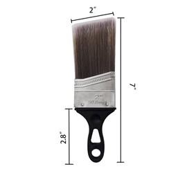 Nalegtocw 2 Inch Brush with Rubber Handle Shortcut Angle Sash Paintbrush,Suitable for All Paints 2 Pack