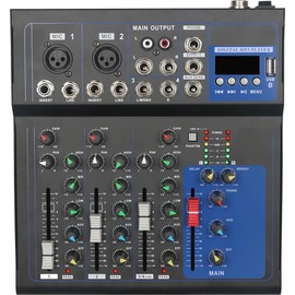 TAVOSOP 4 Channel Professional mixer audio 16DSP Bluetooth U disk 48V Phantom Power Source USB recording,dj mixer,Suitable for beginners Live streaming