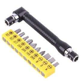 L-Shaped Wrench 1/4 Inch Hex Socket Ratchet Wrench Screwdriver Bit Set with Various Screwdriver Bits Double Head Socket Adapter Extension Bit Holder