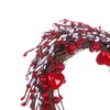 VioletEverGarden Valentine’s Day Wreath,15” Heart Shaped Wreath with Red White