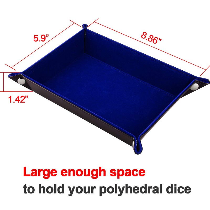 SIQUK Double Sided Dice Tray, Folding Rectangle PU Leather and