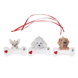 Christmas Tree Dog Resin Pendant Wear Resistant DIY Xmas Puppy Resin Pendant for Christmas Resin Decoration Combination Three