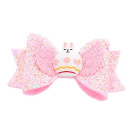minkissy Easter Bunny Hair Clip Sequin Bow Hair Ties for Girls Sparkly Headwear Accessory for School Parties Celebrations