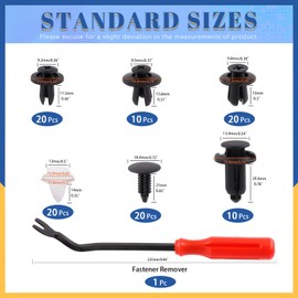 Glarks 101Pcs 6mm 7.8mm 8.1mm 8.2mm 8.8mm 9.8mm Car Retainer Clips Nylon Bumper Push Fastener Rivet Clips Door Trim Panel Clips with Fastener Remover Assortment Kit for GM Ford Honda Toyota